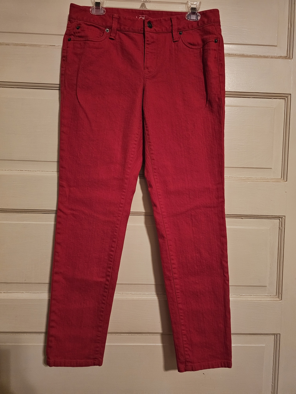 LOFT Modern Skinny Pants / Jeans in Ruby Red - Size 8
